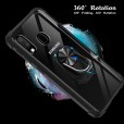 Samsung Galaxy A10e Case,Shockproof Built-in Magnetic Car Mount Metal Ring Kickstand Protective Clear Back Cover