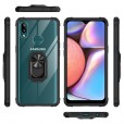 Samsung Galaxy A10S Case,Shockproof Built-in Magnetic Car Mount Metal Ring Kickstand Protective Clear Back Cover