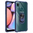 Samsung Galaxy A10S Case,Shockproof Built-in Magnetic Car Mount Metal Ring Kickstand Protective Clear Back Cover