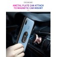 Samsung Galaxy A11 Case,Shockproof Built-in Magnetic Car Mount Metal Ring Kickstand Protective Clear Back Cover