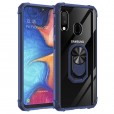 Samsung Galaxy A20E Case,Shockproof Built-in Magnetic Car Mount Metal Ring Kickstand Protective Clear Back Cover