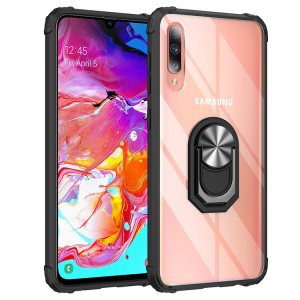Samsung Galaxy A70 Case,Shockproof Built-in Magnetic Car Mount Metal Ring Kickstand Protective Clear Back Cover, For Samsung A70