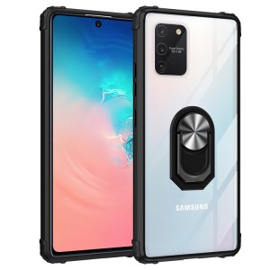 Samsung Galaxy A91/M80S/S10lite Case,Shockproof Built-in Magnetic Car Mount Metal Ring Kickstand Protective Clear Back Cover, For Samsung S10e