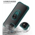 iPhone11 Pro 5.8 Inches 2019 Case,Shockproof Built-in Magnetic Car Mount Metal Ring Kickstand Protective Clear Back Cover