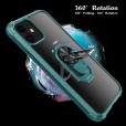 iPhone11 Pro 5.8 Inches 2019 Case,Shockproof Built-in Magnetic Car Mount Metal Ring Kickstand Protective Clear Back Cover