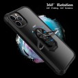 iPhone 12 Mini  (5.4 inches) 2020 Release Case,Shockproof Built-in Magnetic Car Mount Metal Ring Kickstand Protective Clear Back Cover
