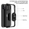 iPhone12 & iPhone 12 Pro(6.1 inches) 2020 Release Case,Shockproof Built-in Magnetic Car Mount Metal Ring Kickstand Protective Clear Back Cover