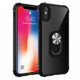 iPhone X & iPhone XS 5.8 inches Case,Shockproof Built-in Magnetic Car Mount Metal Ring Kickstand Protective Clear Back Cover