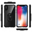 iPhone Xs Max 6.5 inches Case,Shockproof Built-in Magnetic Car Mount Metal Ring Kickstand Protective Clear Back Cover