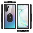 Samsung Note10 Plus/Note10 Plus 5G Case,Shockproof Built-in Magnetic Car Mount Metal Ring Kickstand Protective Clear Back Cover