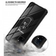 Samsung Galaxy S20FE 6.5 inch 4G &5G Case,Shockproof Built-in Magnetic Car Mount Metal Ring Kickstand Protective Clear Back Cover