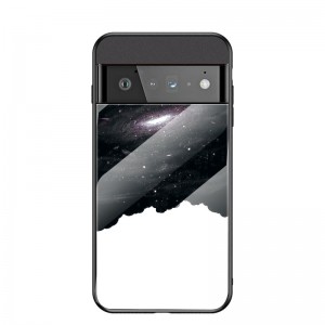 Tempered Glass TPU Pattern Slim Back Case Cover, For Samsung Galaxy S22