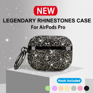 Airpods 1st & Airpods 2nd Headphone Case,Bling Glitter With Keychain Wireless Charing Hard PC Anti-lost Cover, For AirPods 1/AirPods 2