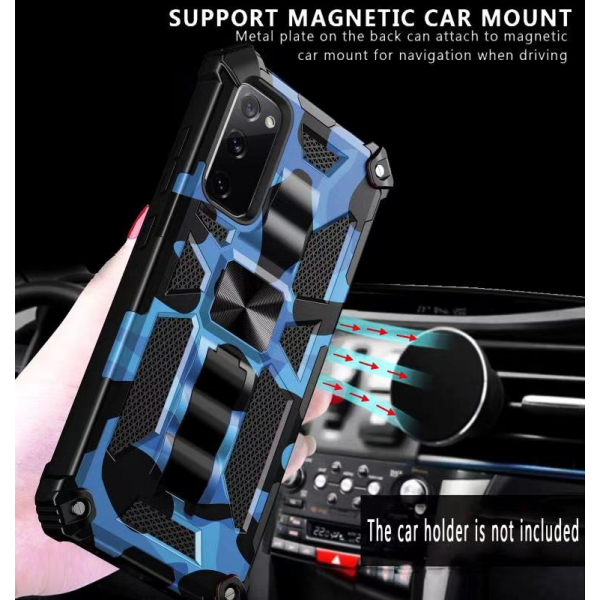 Samsung Galaxy S20FE 6.5 inch 4G &5G Case,with Built-in Magnetic Kickstand Rugged Durable Dual Layers Hybrid Bumper Shockproof Heavy Duty Military Hard Cover