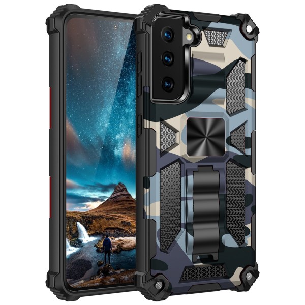 Samsung Galaxy S21 Plus 6.7 inches Case,with Built-in Magnetic Kickstand Rugged Durable Dual Layers Hybrid Bumper Shockproof Heavy Duty Military Hard Cover