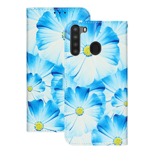 Samsung Galaxy A21 Case ,Pattern PU Leather Folio Kickstand Wallet with Card Holder Slot Shockproof Cover
