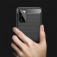 Samsung Galaxy A91 & M80S &S10 Lite Case, Carbon Fiber Design Soft TPU Brushed Anti-Fingerprint Protective Phone Cover