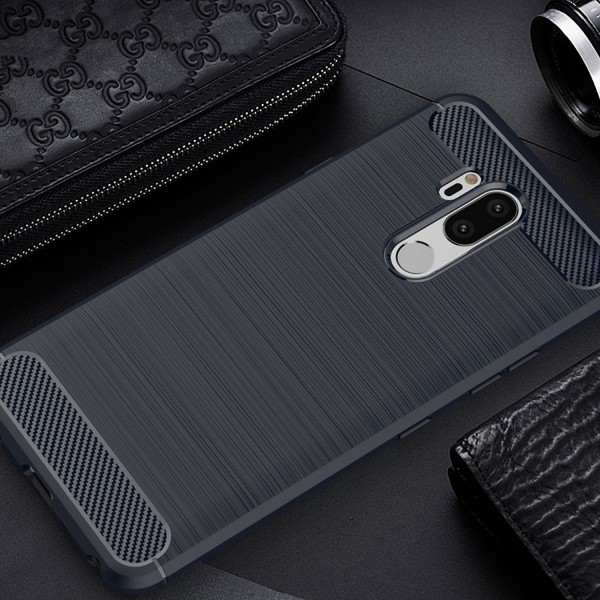LG G7 Case,Carbon Fiber Design Soft TPU Brushed Anti-Fingerprint Protective Phone Cover