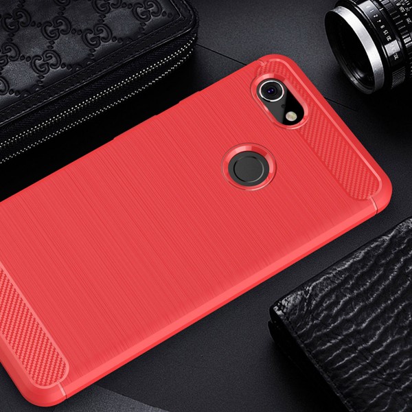 Google Pixel 3A XL Case,Carbon Fiber Design Soft TPU Brushed Anti-Fingerprint Protective Phone Cover