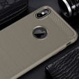 iPhone Xs Max 6.5 inches Case,Carbon Fiber Design Soft TPU Brushed Anti-Fingerprint Protective Phone Cover