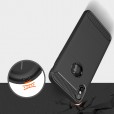 iPhone XR 6.1 inches Case,Carbon Fiber Design Soft TPU Brushed Anti-Fingerprint Protective Phone Cover