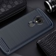 Motorola E5 & Moto G6 Play Case ,Carbon Fiber Design Soft TPU Brushed Anti-Fingerprint Protective Phone Cover