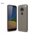 Motorola E5 Play Case ,Carbon Fiber Design Soft TPU Brushed Anti-Fingerprint Protective Phone Cover