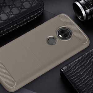 Motorola E5 Plus Case ,Carbon Fiber Design Soft TPU Brushed Anti-Fingerprint Protective Phone Cover, For MOTO E5 Plus