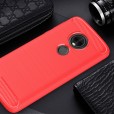 Motorola E5 Plus Case ,Carbon Fiber Design Soft TPU Brushed Anti-Fingerprint Protective Phone Cover