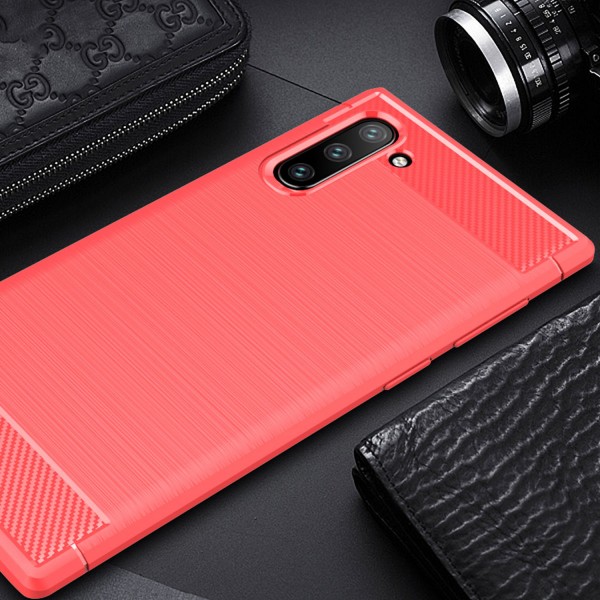 Samsung Note10 Plus/Note10 Plus 5G Case ,Carbon Fiber Design Soft TPU Brushed Anti-Fingerprint Protective Phone Cover
