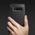 Samsung Galaxy Note8 Case ,Carbon Fiber Design Soft TPU Brushed Anti-Fingerprint Protective Phone Cover