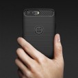 OnePlus 5 Case ,Carbon Fiber Design Soft TPU Brushed Anti-Fingerprint Protective Phone Cover