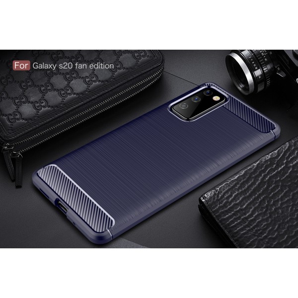 Samsung Galaxy S20 FE 5G 6.5 inch,Carbon Fiber Texture Design Lightweight Shockproof Cover Slim Fit Shell Soft TPU Silicone