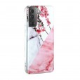 For Samsung Galaxy S21 Shockproof Marble TPU Rubber Glossy Case Cover