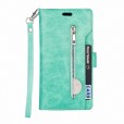 Samsung Galaxy A10S Case, 9 Cards Holder Folio Flip Leather Zipper Purse Magnetic Wallet with Strap, Money Pocket Kickstand Full Protective Cover