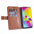 Samsung Galaxy A20S Case, 9 Cards Holder Folio Flip Leather Zipper Purse Magnetic Wallet with Strap, Money Pocket Kickstand Full Protective Cover