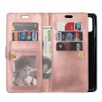 Samsung Galaxy A21 Case, 9 Cards Holder Folio Flip Leather Zipper Purse Magnetic Wallet with Strap, Money Pocket Kickstand Full Protective Cover