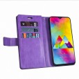 Samsung Galaxy A20 & A30 Case, 9 Cards Holder Folio Flip Leather Zipper Purse Magnetic Wallet with Strap, Money Pocket Kickstand Full Protective Cover
