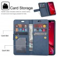 Samsung Galaxy A71 4G 6.7 inches Case, 9 Cards Holder Folio Flip Leather Zipper Purse Magnetic Wallet with Strap, Money Pocket Kickstand Full Protective Cover