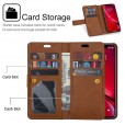 Apple iPhone 6 Plus & iPhone 6S Plus (5.5 inches ) Case, 9 Cards Holder Folio Flip Leather Zipper Purse Magnetic Wallet with Strap, Money Pocket Kickstand Full Protective Cover