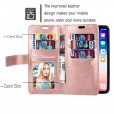 iPhone 7 Plus & iPhone 8 Plus (5.5 inches ) Case, 9 Cards Holder Folio Flip Leather Zipper Purse Magnetic Wallet with Strap, Money Pocket Kickstand Full Protective Cover