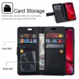 iPhone 12 Mini  (5.4 inches) 2020 Release , 9 Cards Holder Folio Flip Leather Zipper Purse Magnetic Wallet with Strap, Money Pocket Kickstand Full Protective Cover