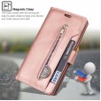 iPhone 12 & iPhone 12 Pro (6.1 inches) 2020 Release , 9 Cards Holder Folio Flip Leather Zipper Purse Magnetic Wallet with Strap, Money Pocket Kickstand Full Protective Cover