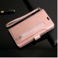 iPhone Xs Max 6.5 inches,9 Cards Holder Folio Flip Leather Zipper Purse Magnetic Wallet with Strap, Money Pocket Kickstand Full Protective Cover