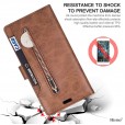 iPhone XR 6.1 inches ,9 Cards Holder Folio Flip Leather Zipper Purse Magnetic Wallet with Strap, Money Pocket Kickstand Full Protective Cover