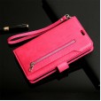 iPhone XR 6.1 inches ,9 Cards Holder Folio Flip Leather Zipper Purse Magnetic Wallet with Strap, Money Pocket Kickstand Full Protective Cover