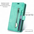 Samsung Galaxy S10 Plus Case, 9 Cards Holder Folio Flip Leather Zipper Purse Magnetic Wallet with Strap, Money Pocket Kickstand Full Protective Cover