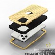 iPhone 11 6.1 inches 2019 Case,3 in 1 [Studded Rhinestone][Full-Body Protective] [Shockproof] Hard PC+ Soft Silicon Rubber Armor Defender Protective Cover