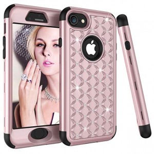iPhone 6 & iPhone 6S (4.7 inches ) Case,3 in 1 [Studded Rhinestone][Full-Body Protective] [Shockproof] Hard PC+ Soft Silicon Rubber Armor Defender Protective Cover, For IPhone 6/IPhone 6S