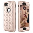 iPhone 7& iPhone 8& iPhone SE 2020 (4.7 inches ) Case,3 in 1 [Studded Rhinestone][Full-Body Protective] [Shockproof] Hard PC+ Soft Silicon Rubber Armor Defender Protective Cover